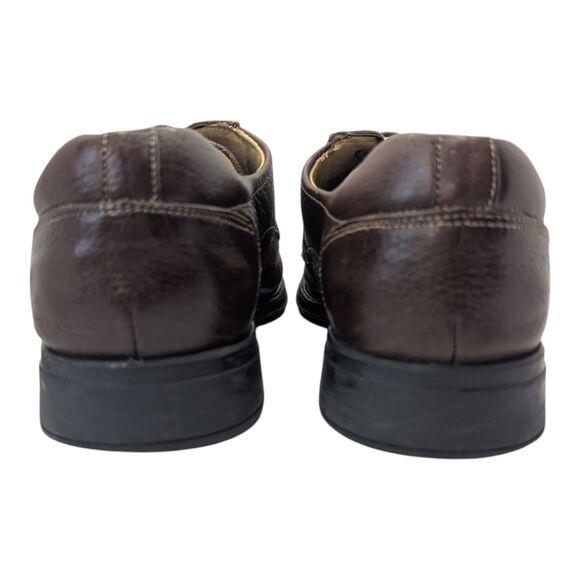Belvedere Bay Bridge Men's Brown Pebbled Leather Split Toe Oxford Dress Shoes 11 - Picture 3 of 9